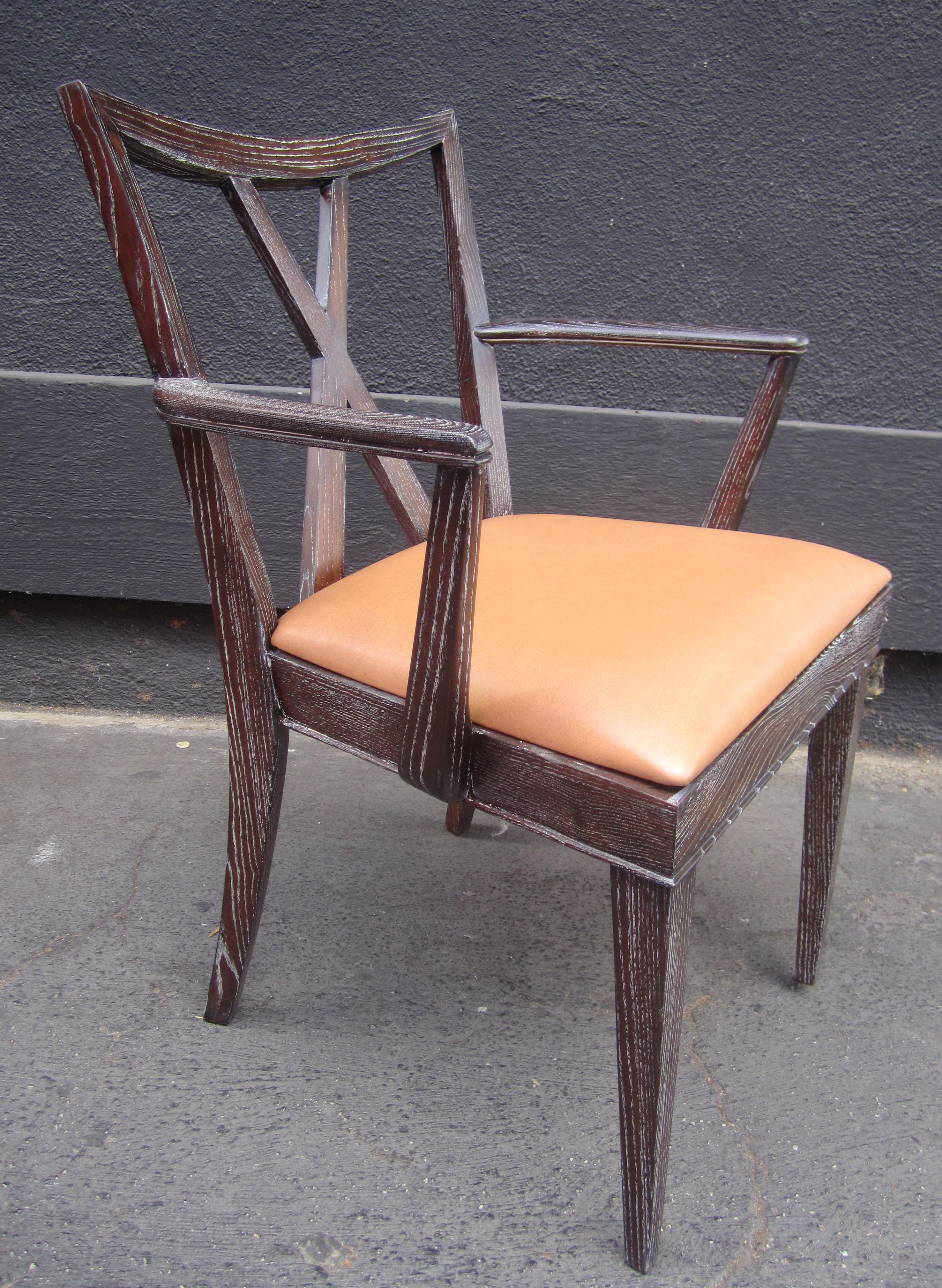 Elegant Amber Cerused Dining Table by Paul Frankl 3