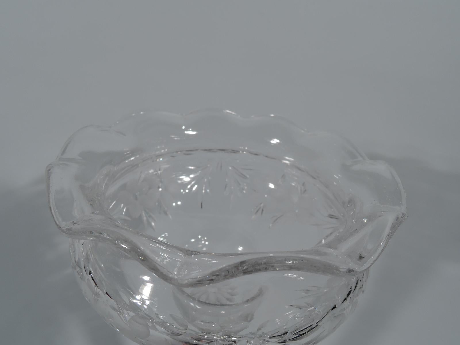 Vase aus amerikanischem edwardianischem Sterlingsilber und Kristall (Edwardian) im Angebot