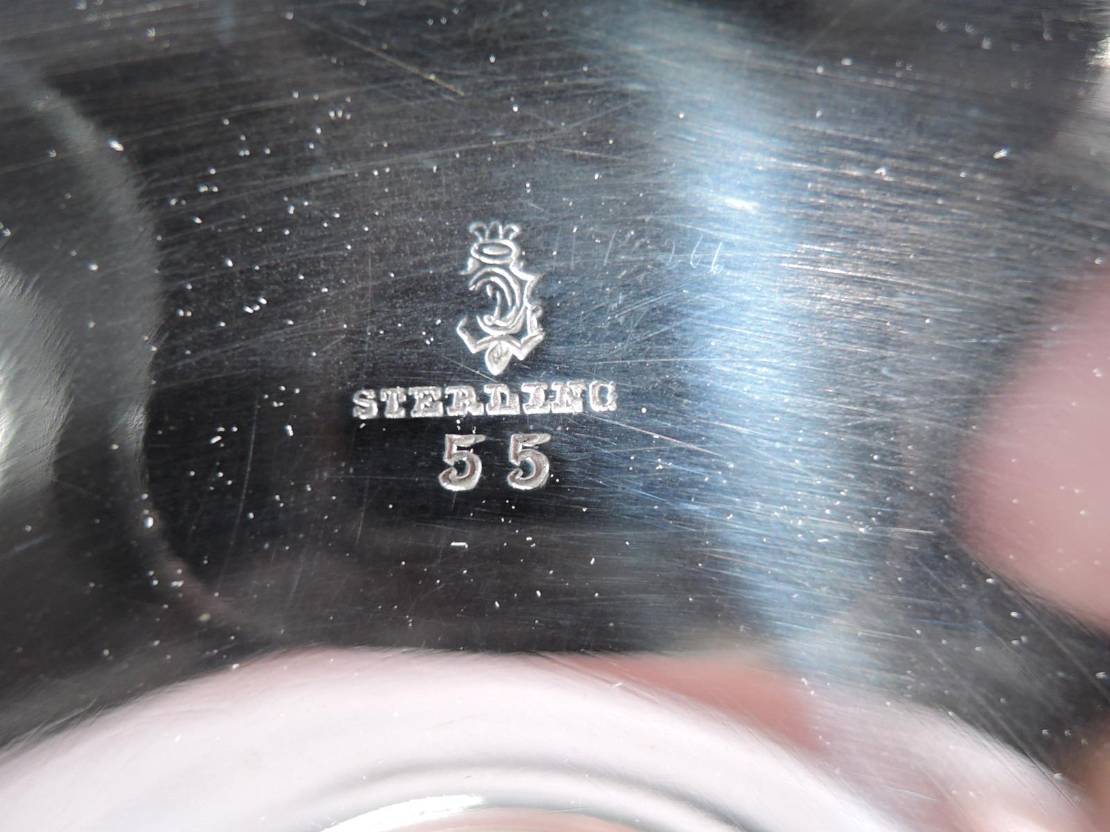 Elegante jarrón eduardiano americano de plata de ley y cristal Plata esterlina en venta