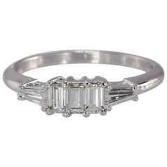Elegant and Classic .93 Carat Baguette Diamond Platinum Wedding Band 4.40 Grams
