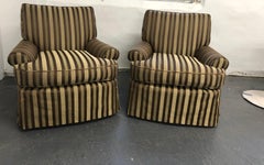 Elegant and Comfortable Pair of Club Casters in a Classic Stripe