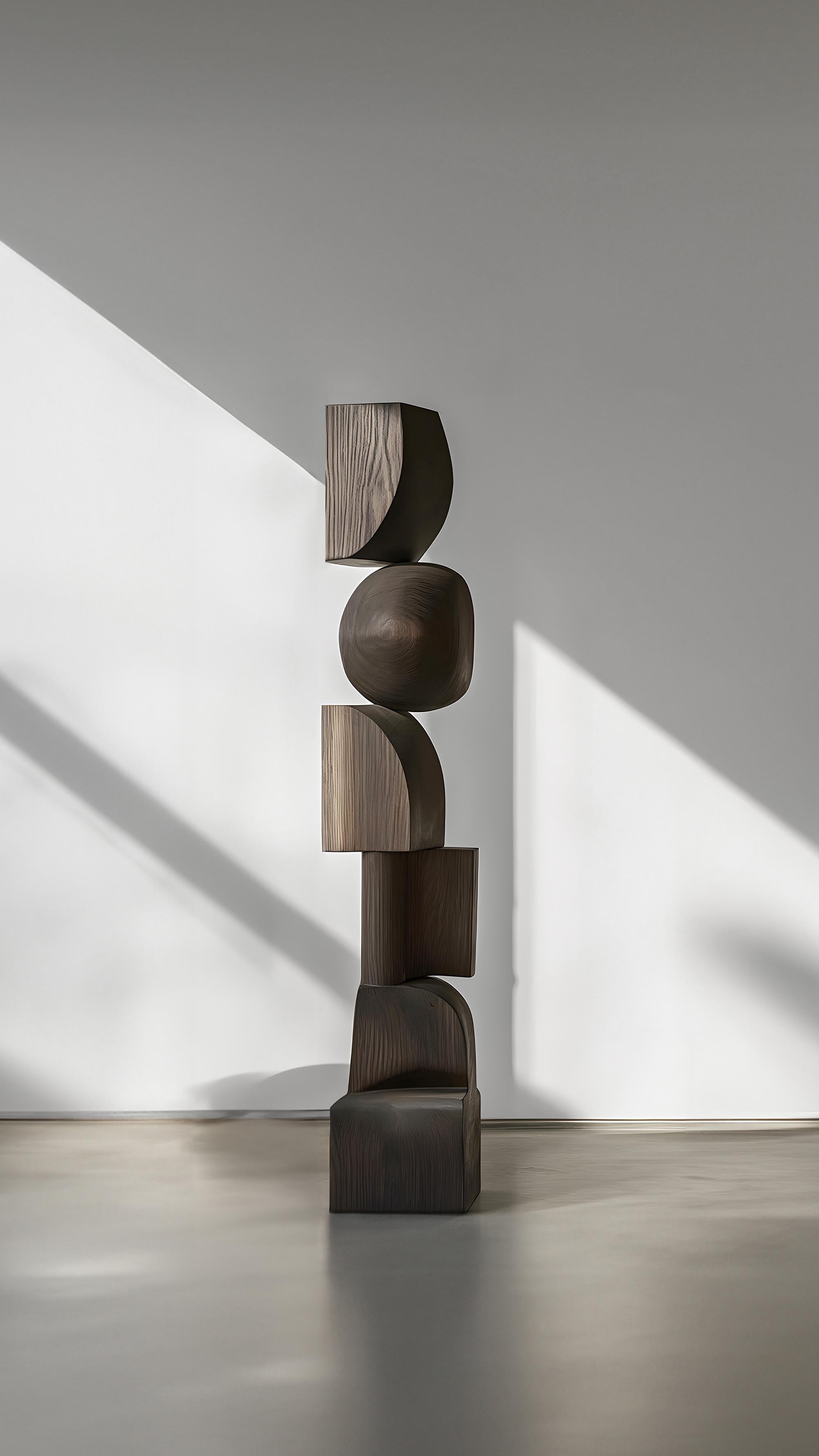 Mexican Elegant and Dark, the Biomorphic Burned Oak Sculpture Still Stand 88 For Sale