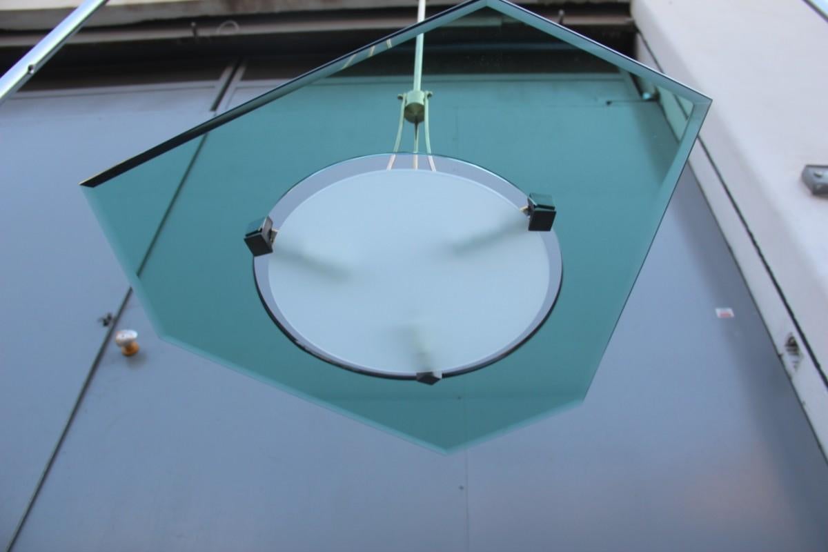 Metà XX secolo Geometrico moderno di metà secolo  Lampadario italiano 1950 Max Ingrand Attribuito in vendita