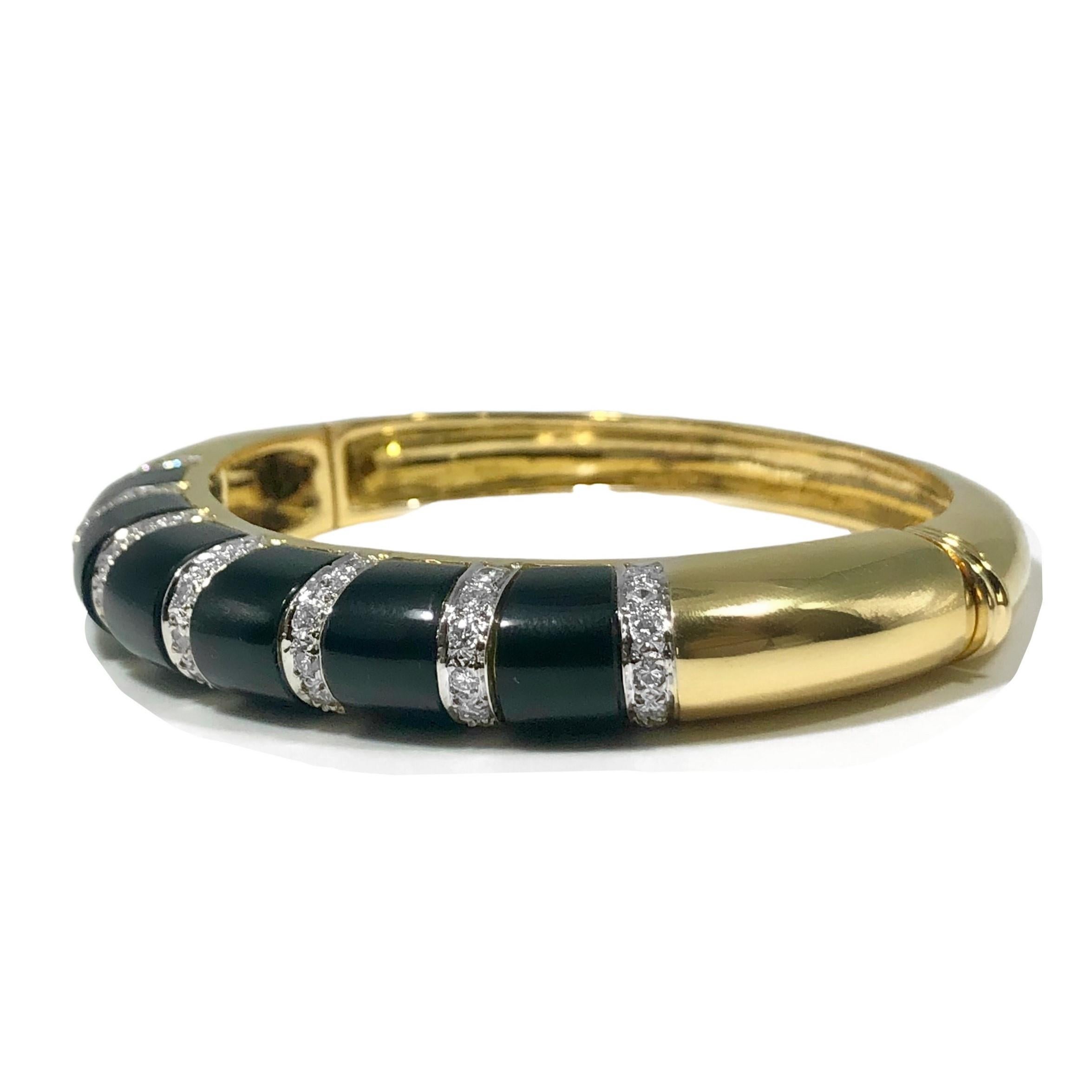 black and gold bangle bracelet