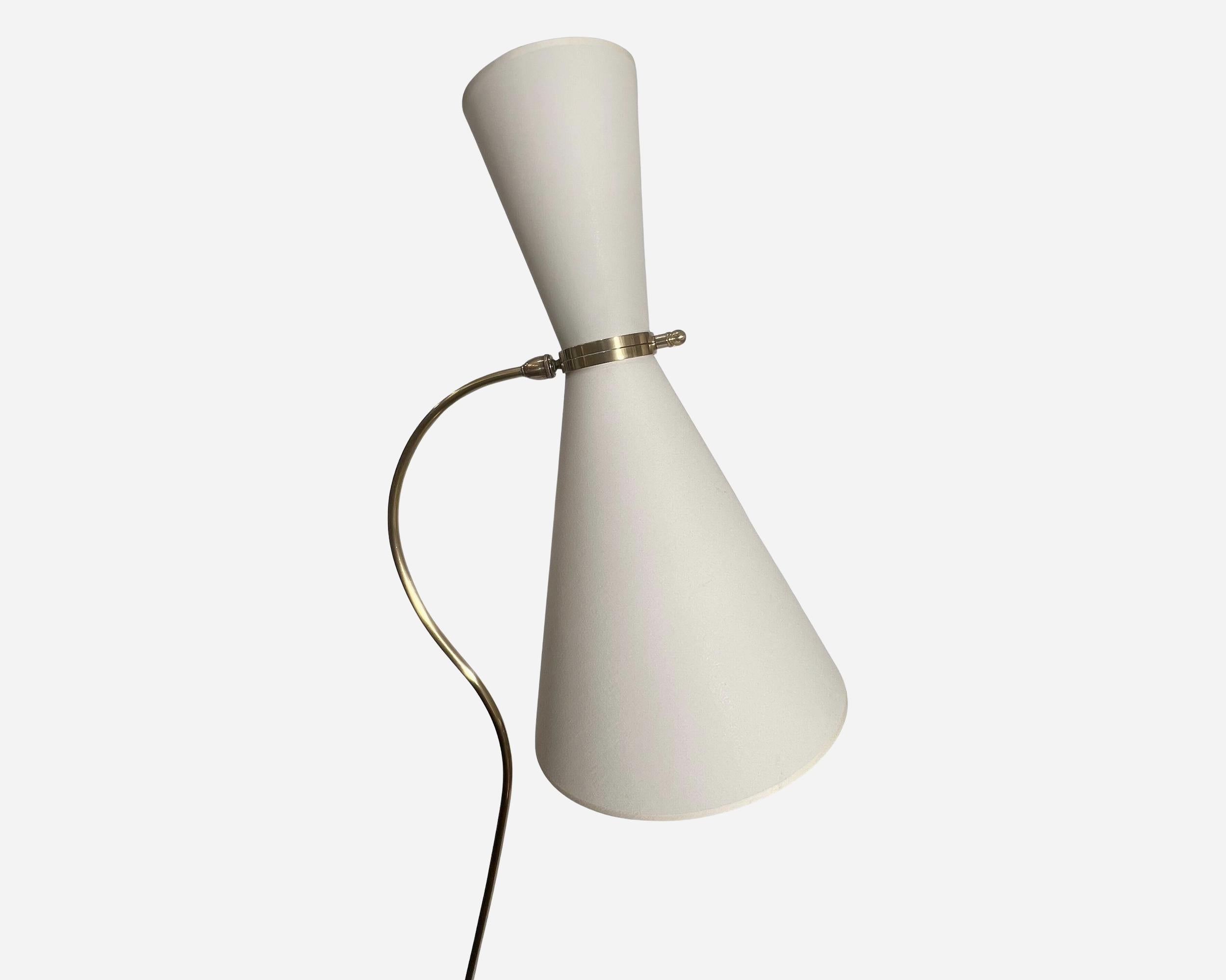 Elegant et original lampadaire diabolo à double lumière, France, vers 1940 Bon état - En vente à Paris, FR