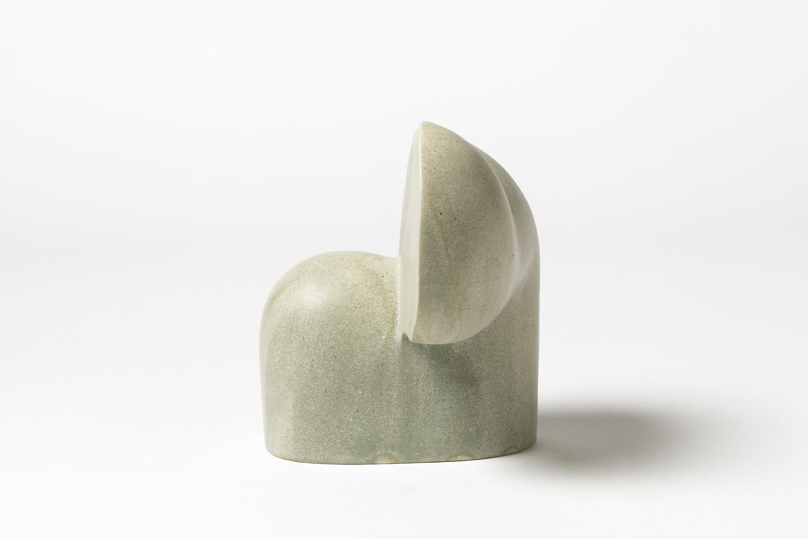 Elegant and Original Stoneware Abstract Sculpture by Julia Huteau In Excellent Condition In Neuilly-en- sancerre, FR