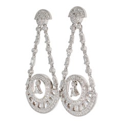 Elegant and Ornate Diamond Dangling Earrings