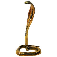 Elegant and Raised Brass Cobra, 1970s