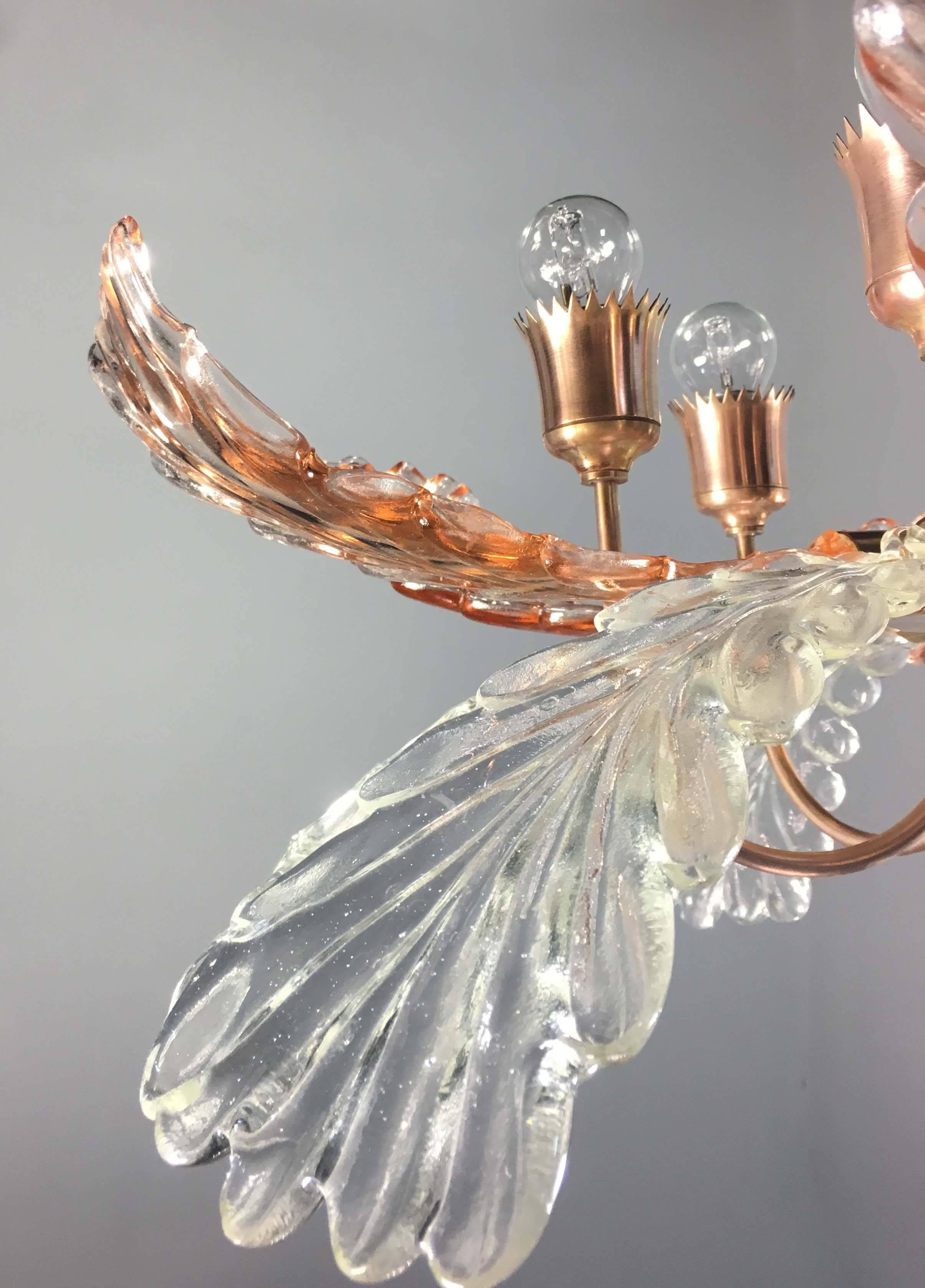 Elegant and Rare Chandelier by Barovier & Toso, Murano, 1940s For Sale 11
