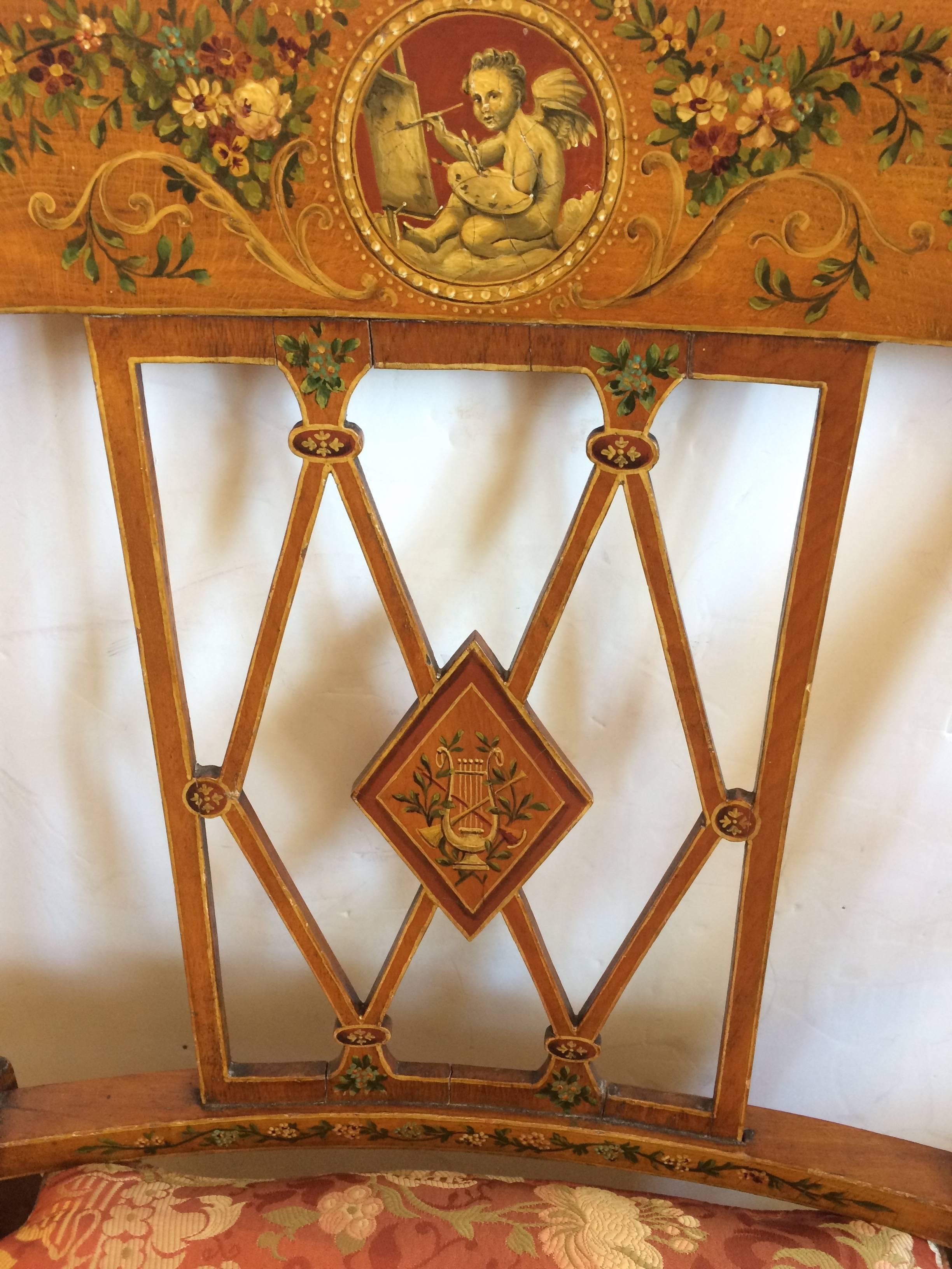 Elegant and Rare Italian Hand Painted Salon Set 5