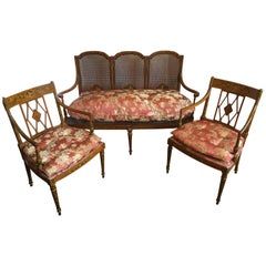 Elegant and Rare Italian Hand Painted Salon Set