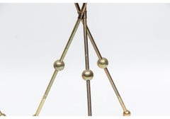Elegant And Rare Pair Of Mid Century Campaign Style Tripod Stands