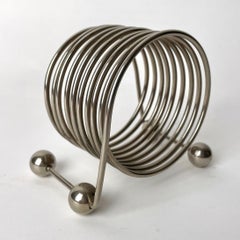 Elegant and Refined Art Deco Nickel Silver Napkin Holder, 1920s-1930s