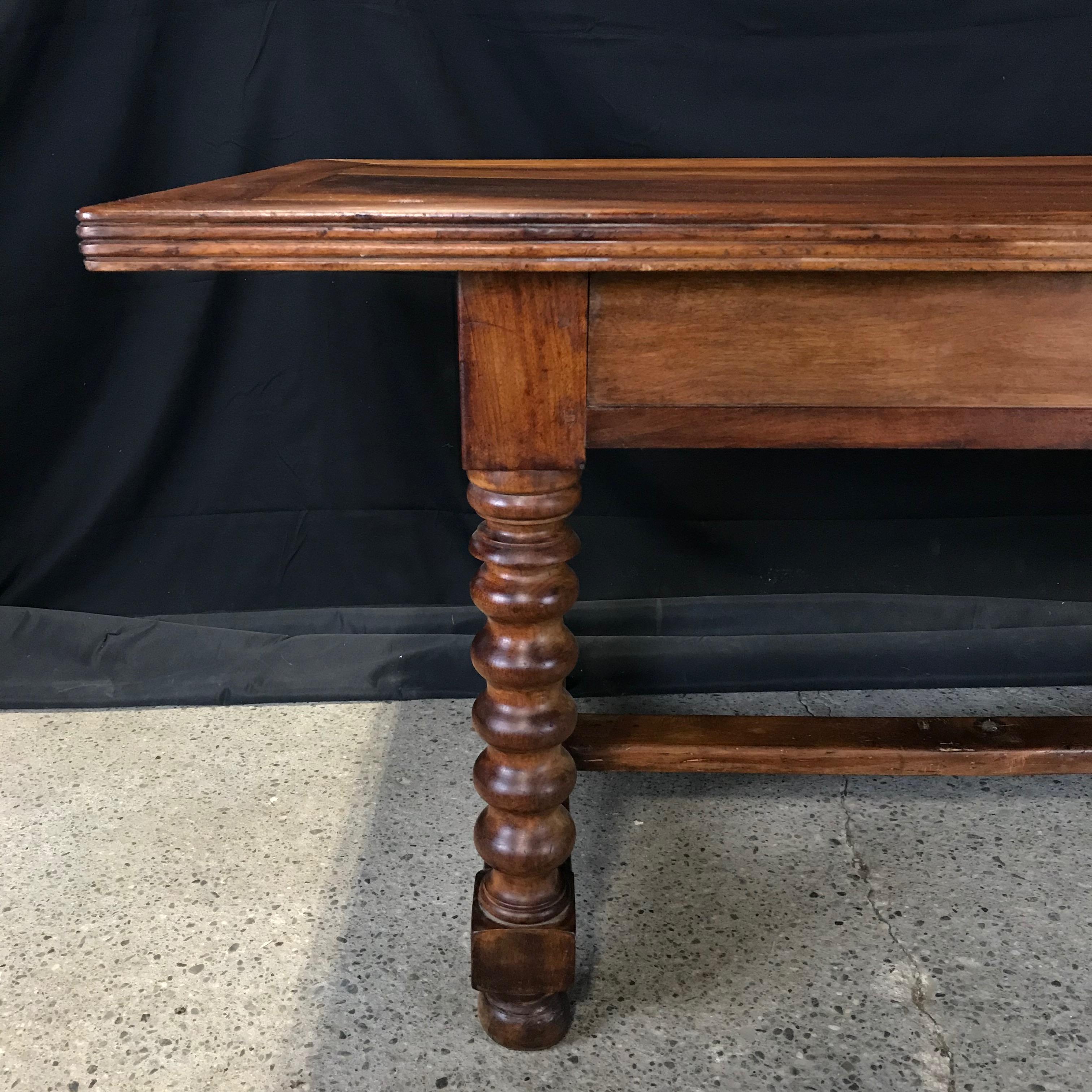 Elegant and Roomy Antique French 19th Century Walnut Dining Table 10