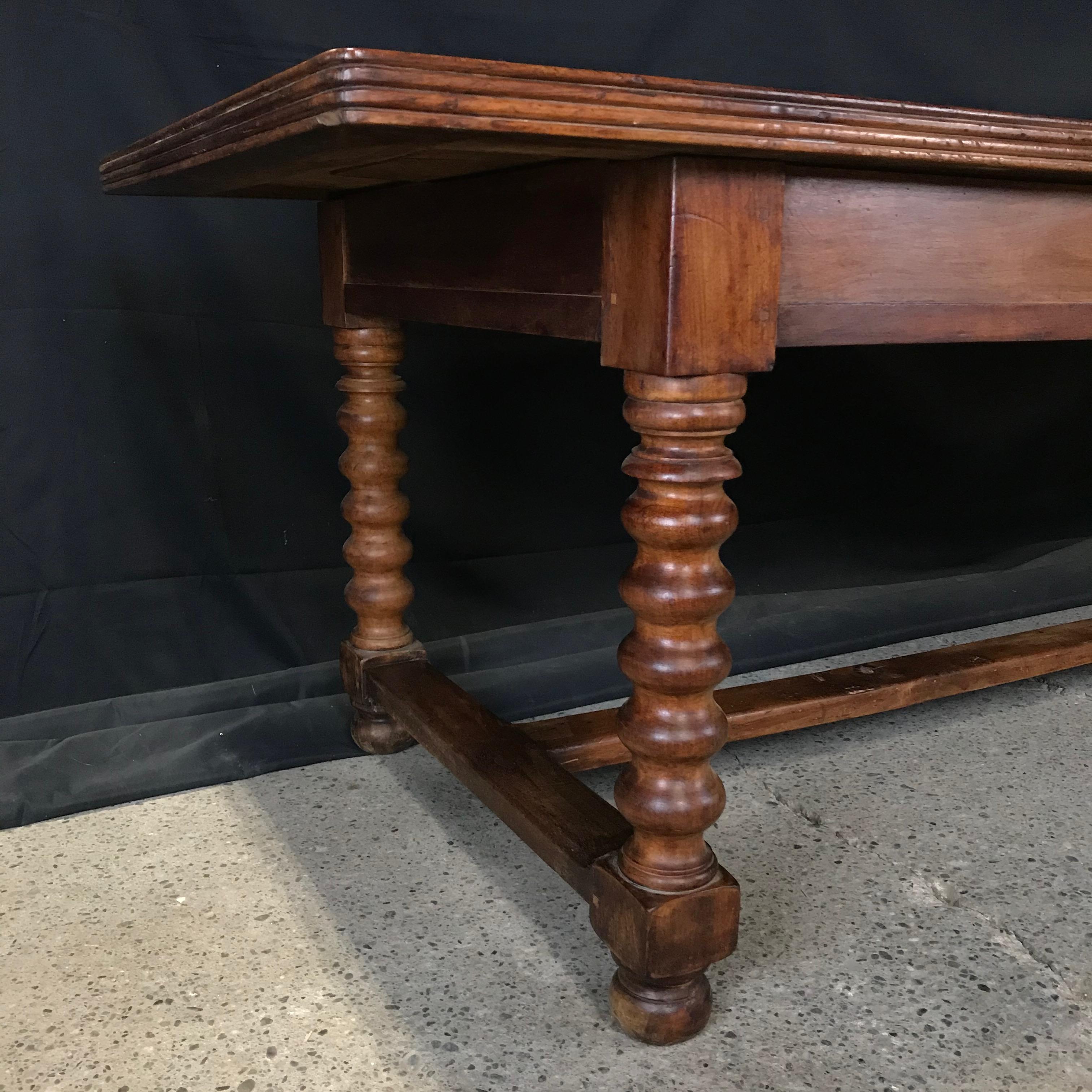 Elegant and Roomy Antique French 19th Century Walnut Dining Table 11