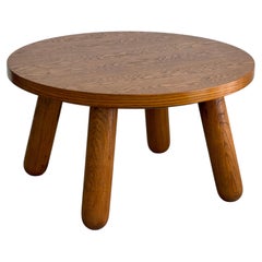 Danish Mid-Century Round Coffee Table, Solid Oak, 1940s, Copenhagen
