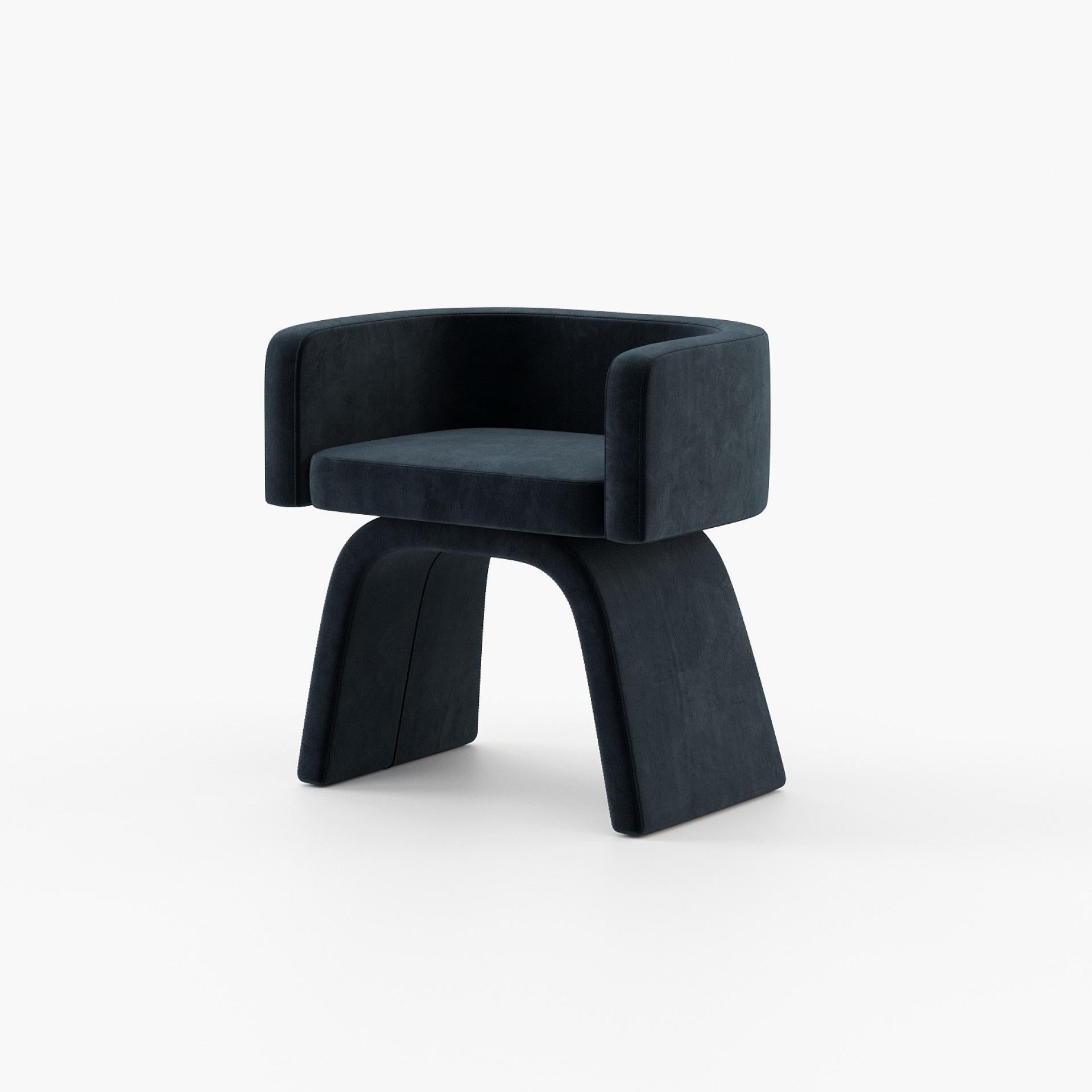 XXI secolo e contemporaneo Elegante e stabile sgabello da toilette imbottito in velluto dal design moderno in vendita