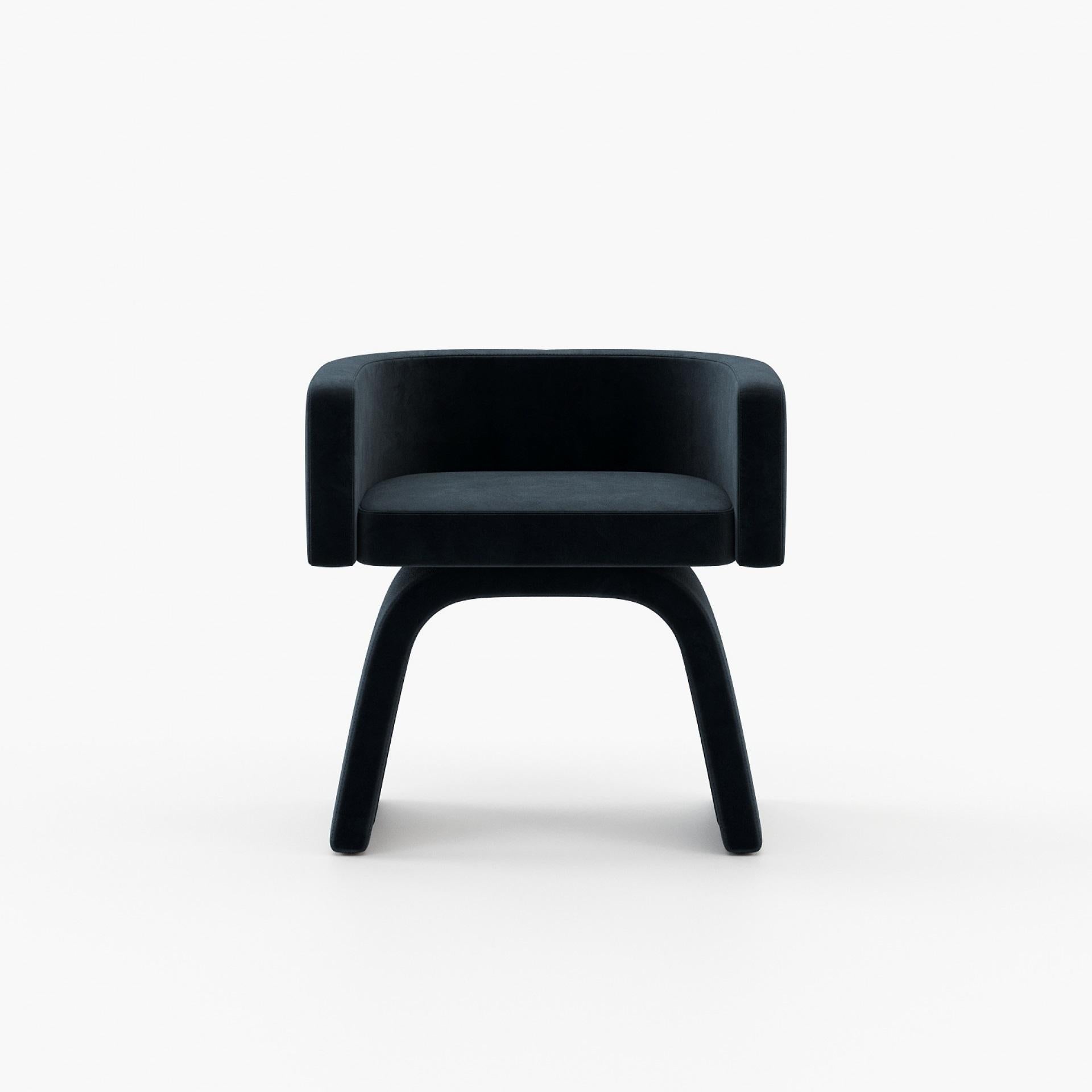 Elegante e stabile sgabello da toilette imbottito in velluto dal design moderno in vendita 1