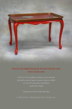 Elegant and Striking Japanned Tray or Cocktail Table French, Mid-20th Century