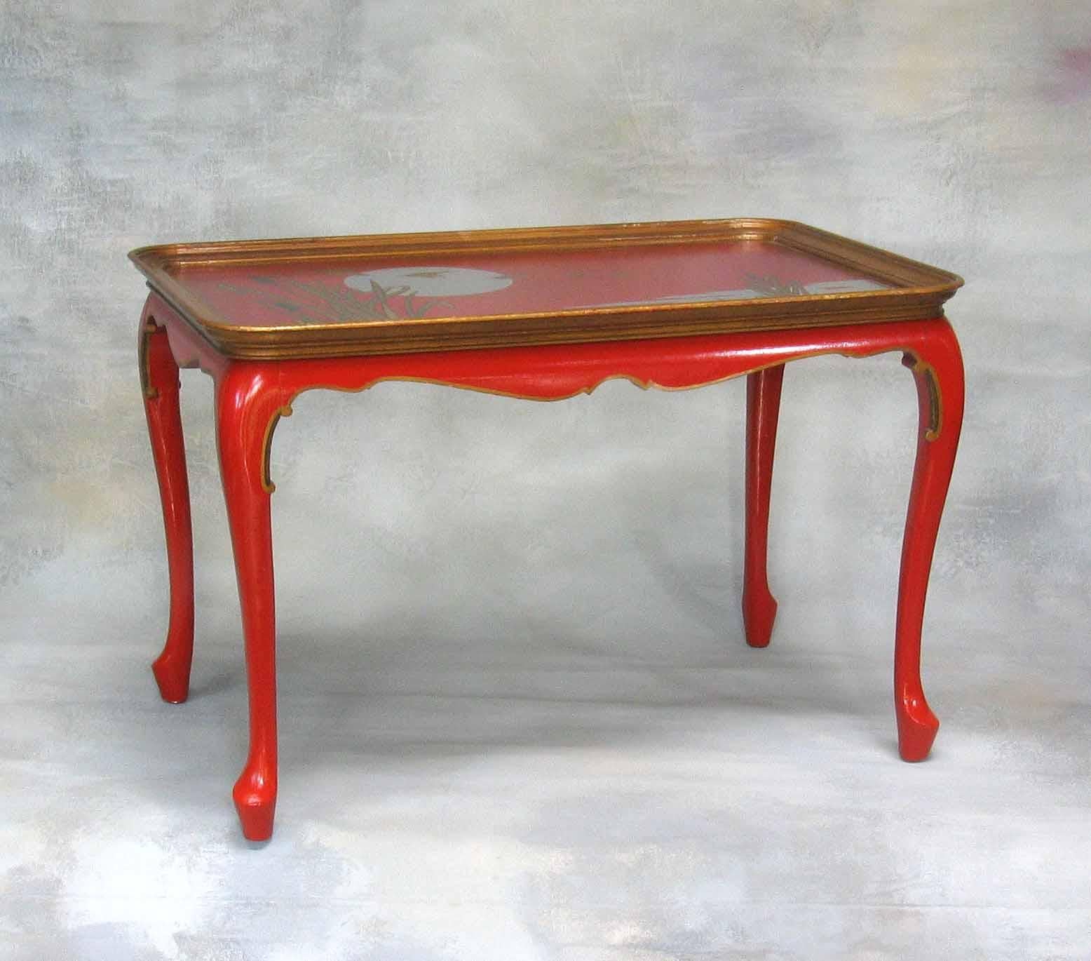 Elegant and Striking Japanned Tray or Cocktail Table French, Mid-20th Century For Sale 1