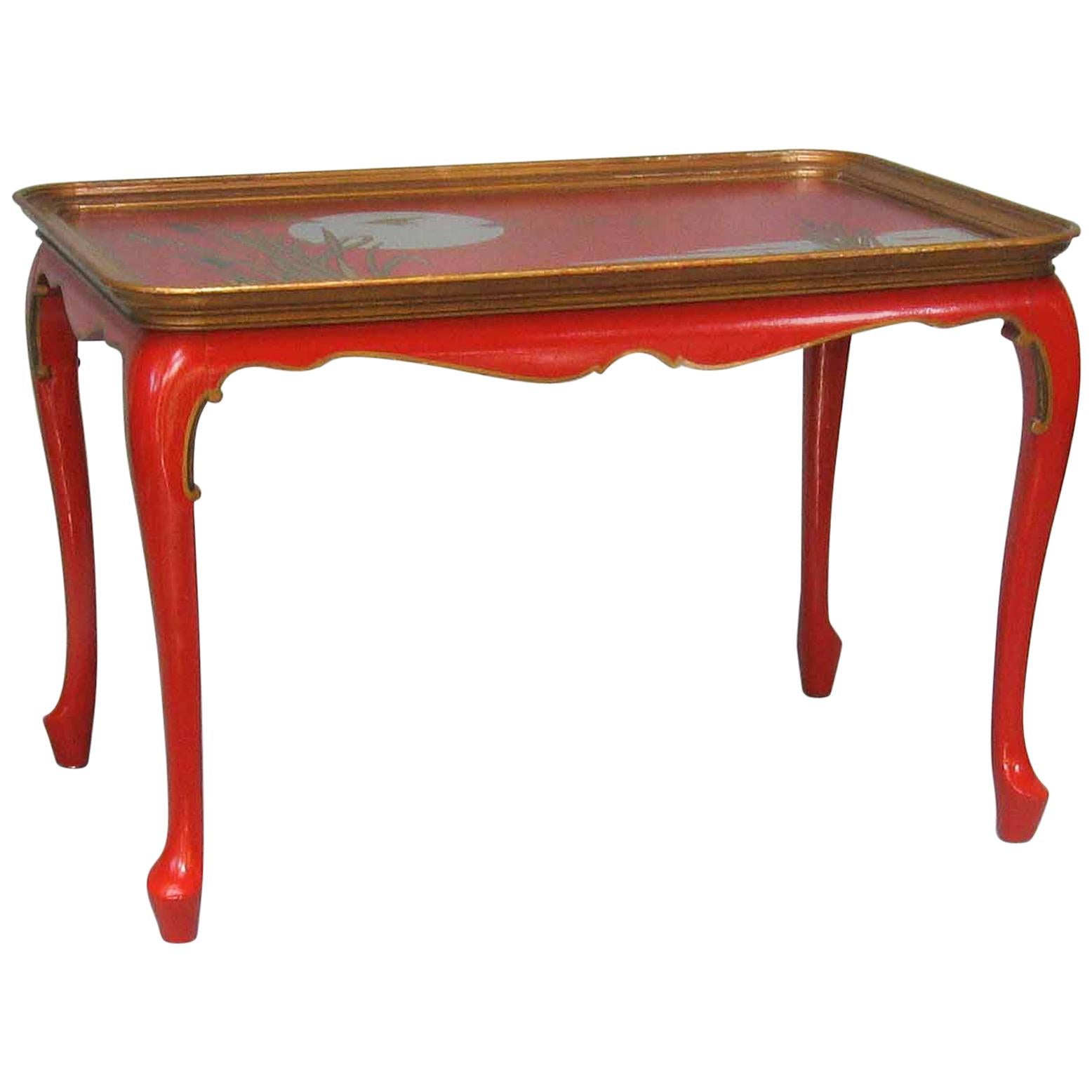 Elegant and Striking Japanned Tray or Cocktail Table French, Mid-20th Century