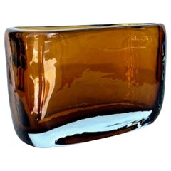 Elegant and thick glass vase dating from the 2000s, Italy