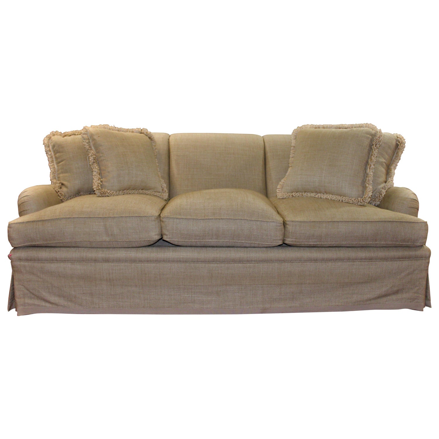 Elegant And Very Comfortable Bridgewater Style Sofa In Off White Linen Elegant And Very Comfortable Bridgewater Style Sofa In Off White Linen