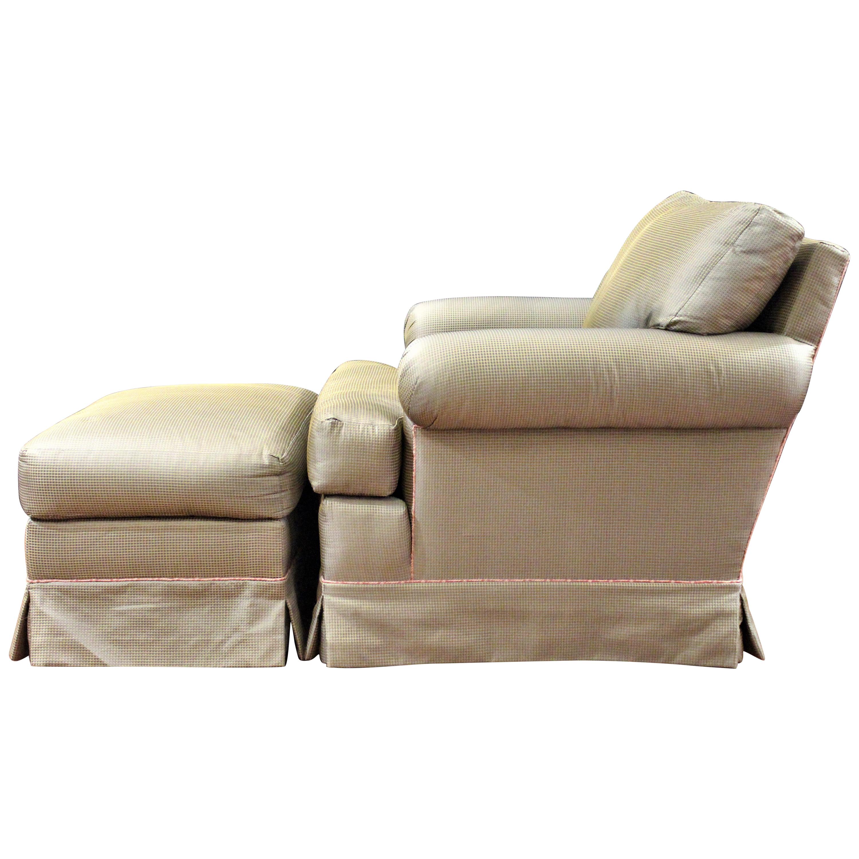 Elegant and Very Comfortable Club Chair and Ottoman