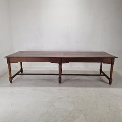 Elegant and Very Large French Antique Monastery Dining Table, 19th Century
