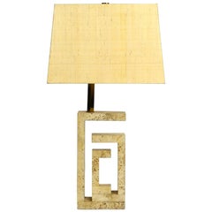 Elegant and Very Large Italian Sculptural Travertine Table Lamp from the 1960s