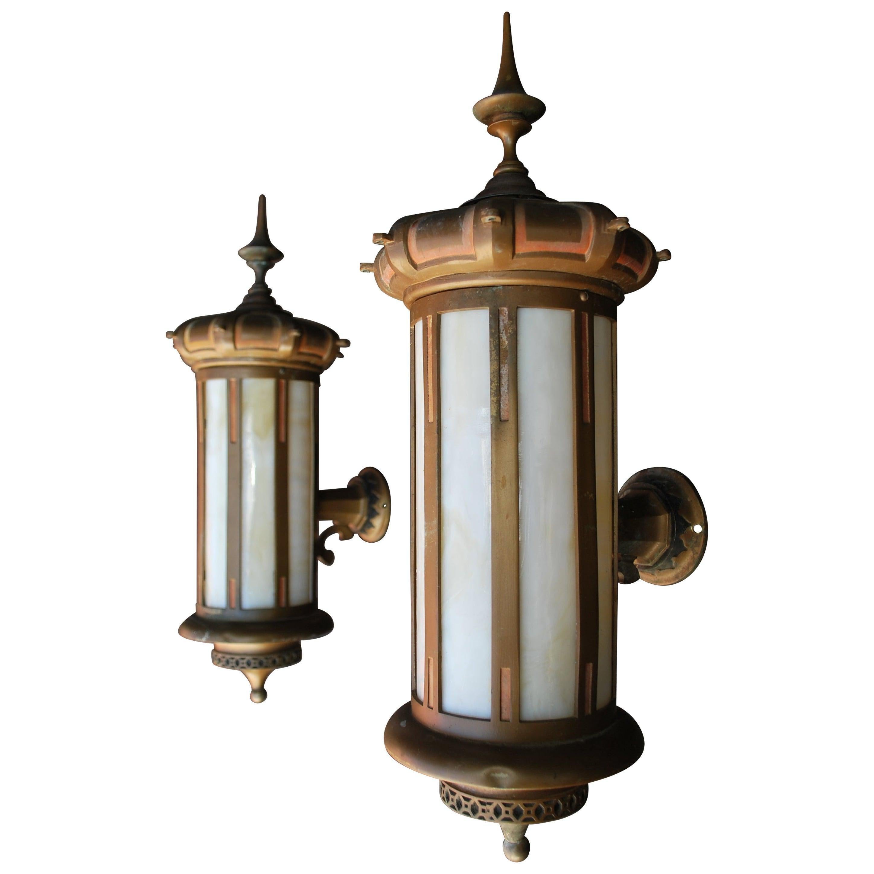 Elegant and Very Rare 1920's Outdoor Sconces