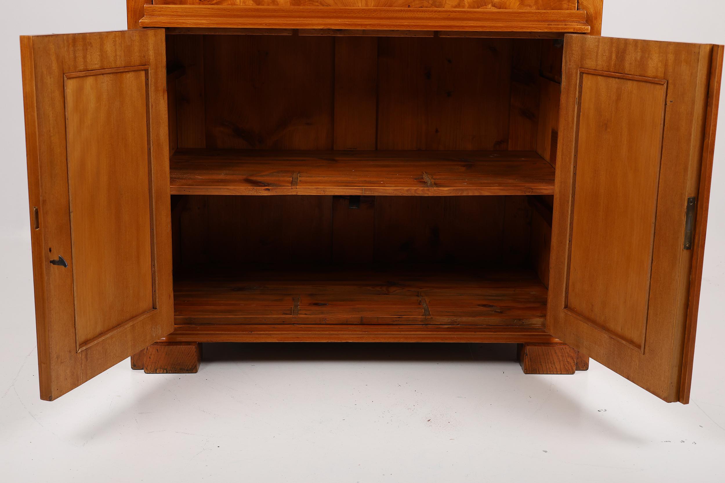 Elegant Antique Ash Veneer Secretary Desk For Sale 4