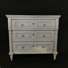 Swedish Blue Gray Gustavian Chest of Drawers Commode
