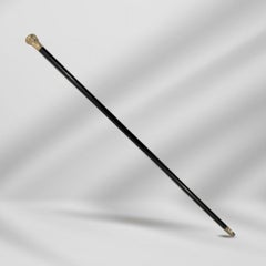 Elegant Antique Carved Gold Plate Knob Handle Best Halifax Walking Stick Cane