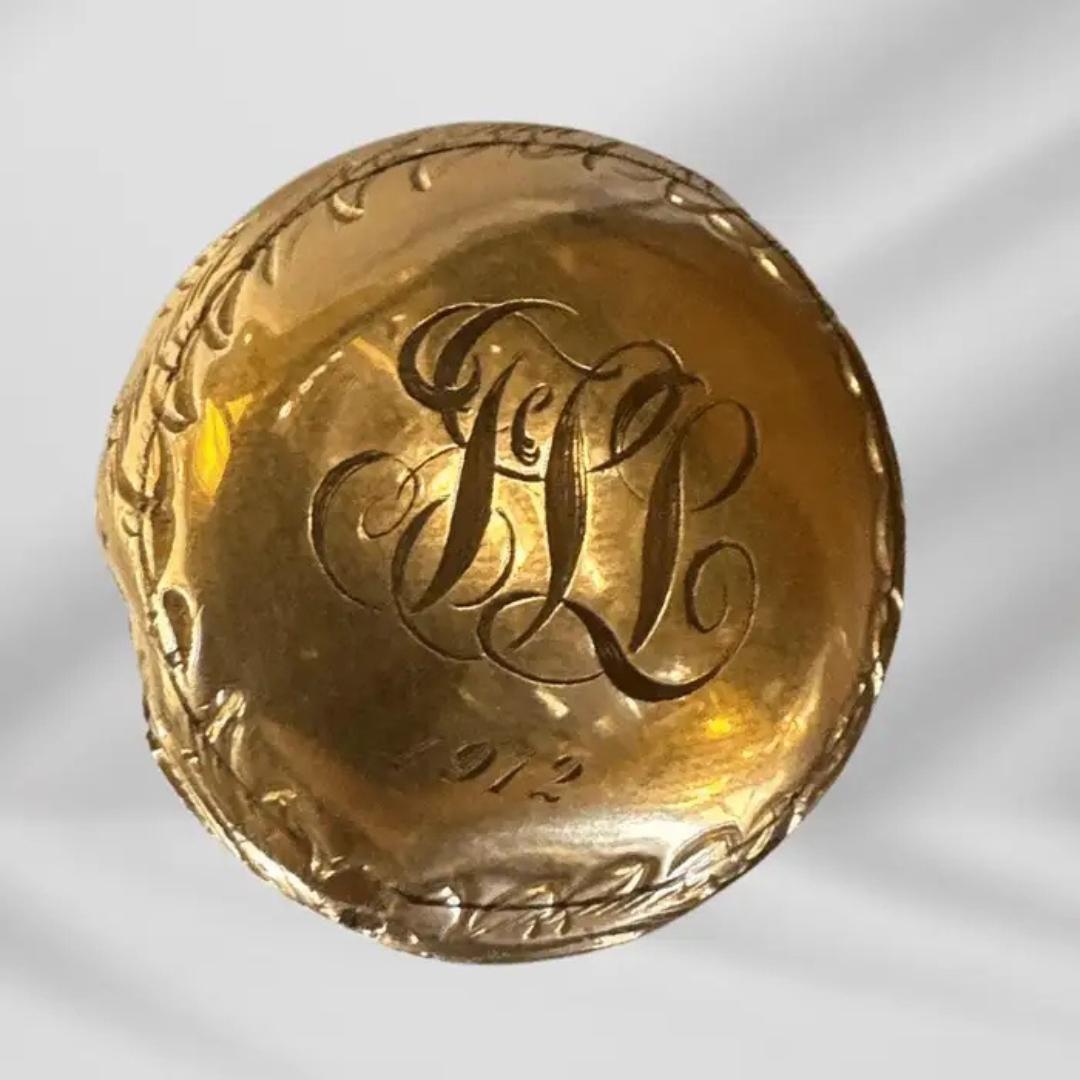 Elegant Antique Carved Gold Plate Knob Handle Best Halifax Walking Stick Cane For Sale 4
