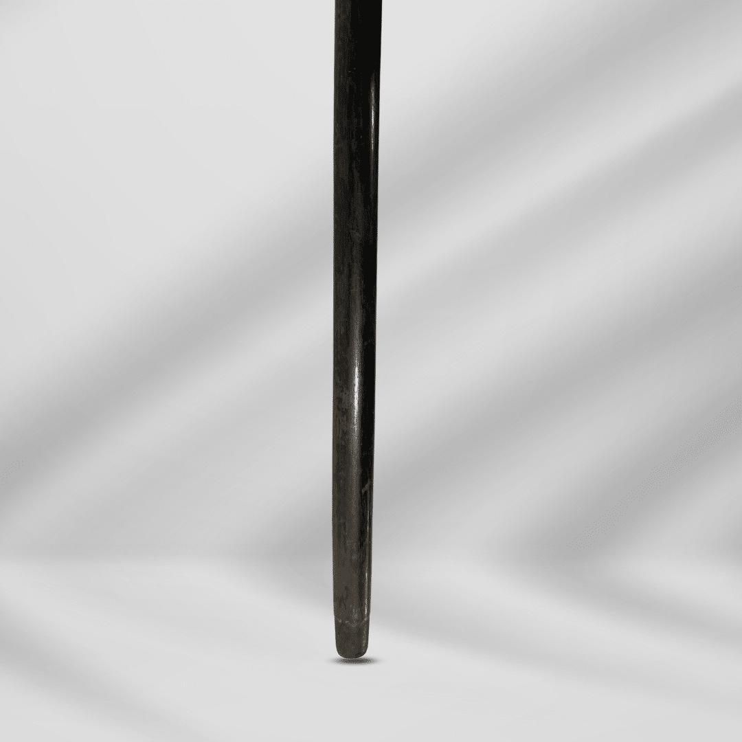 Elegant Antique Carved Gold Plate Knob Handle Unique Walking Stick Cane Black In Good Condition For Sale In Jacksonville, FL