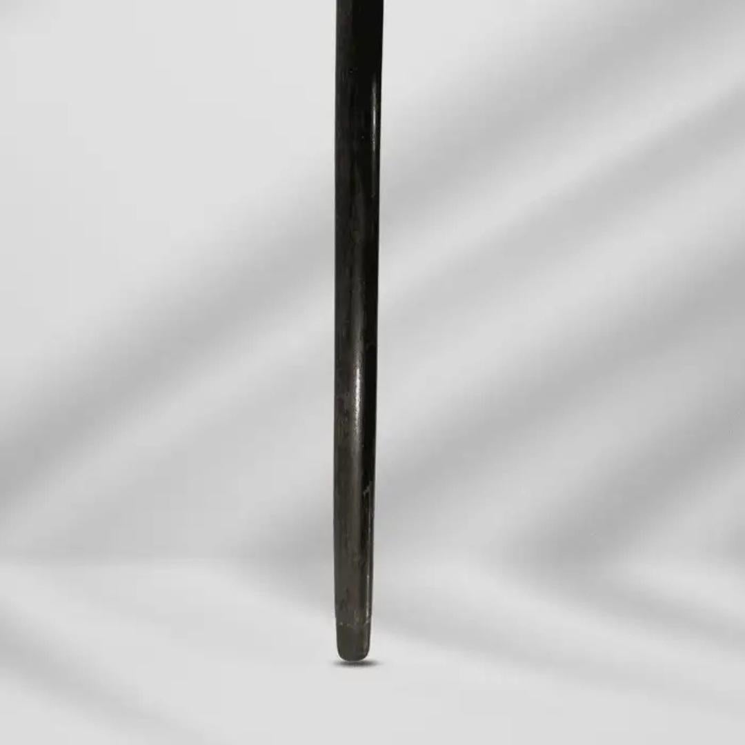 Elegant Antique Carved Gold Plate Knob Handle Unique Walking Stick Cane Black For Sale 4