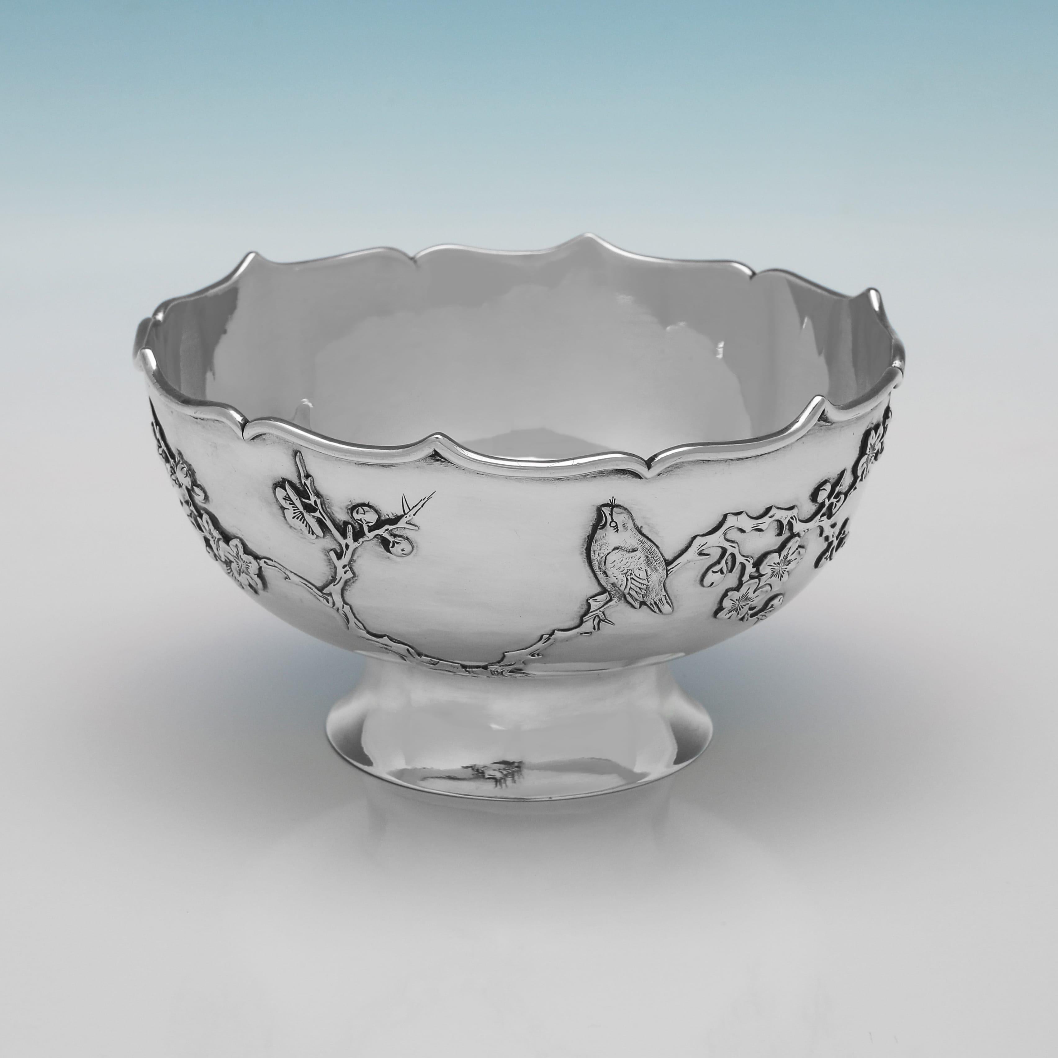 Elegant Antique Chinese Export Silver Bowl, circa 1910 im Zustand „Gut“ im Angebot in London, London