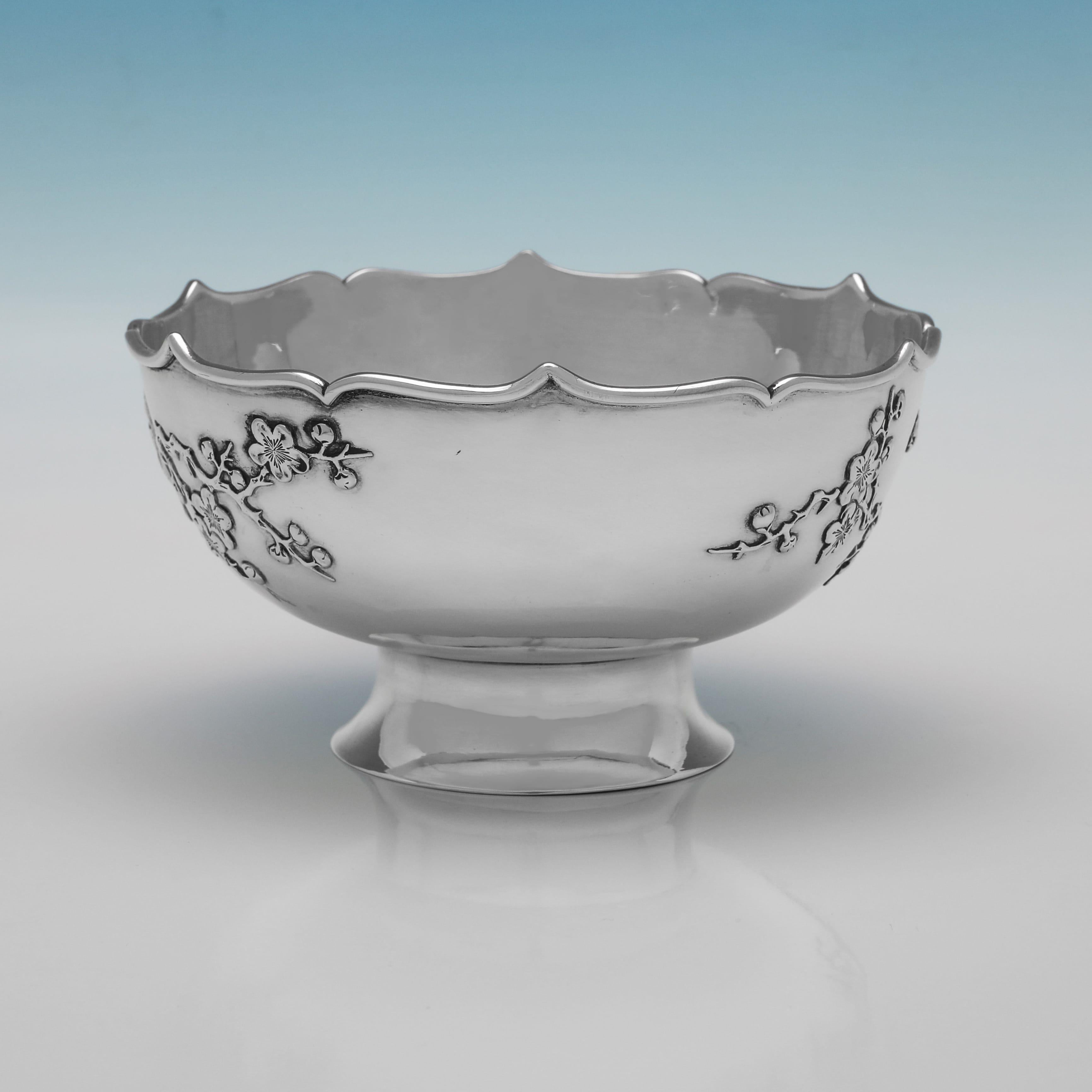 Elegant Antique Chinese Export Silver Bowl, circa 1910 (Frühes 20. Jahrhundert) im Angebot