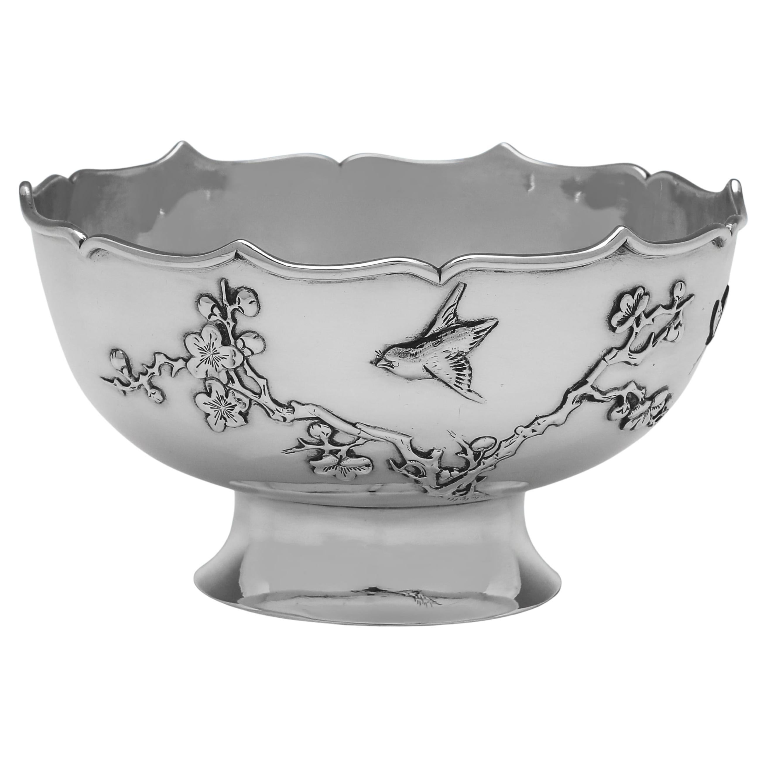 Elegant Antique Chinese Export Silver Bowl, circa 1910