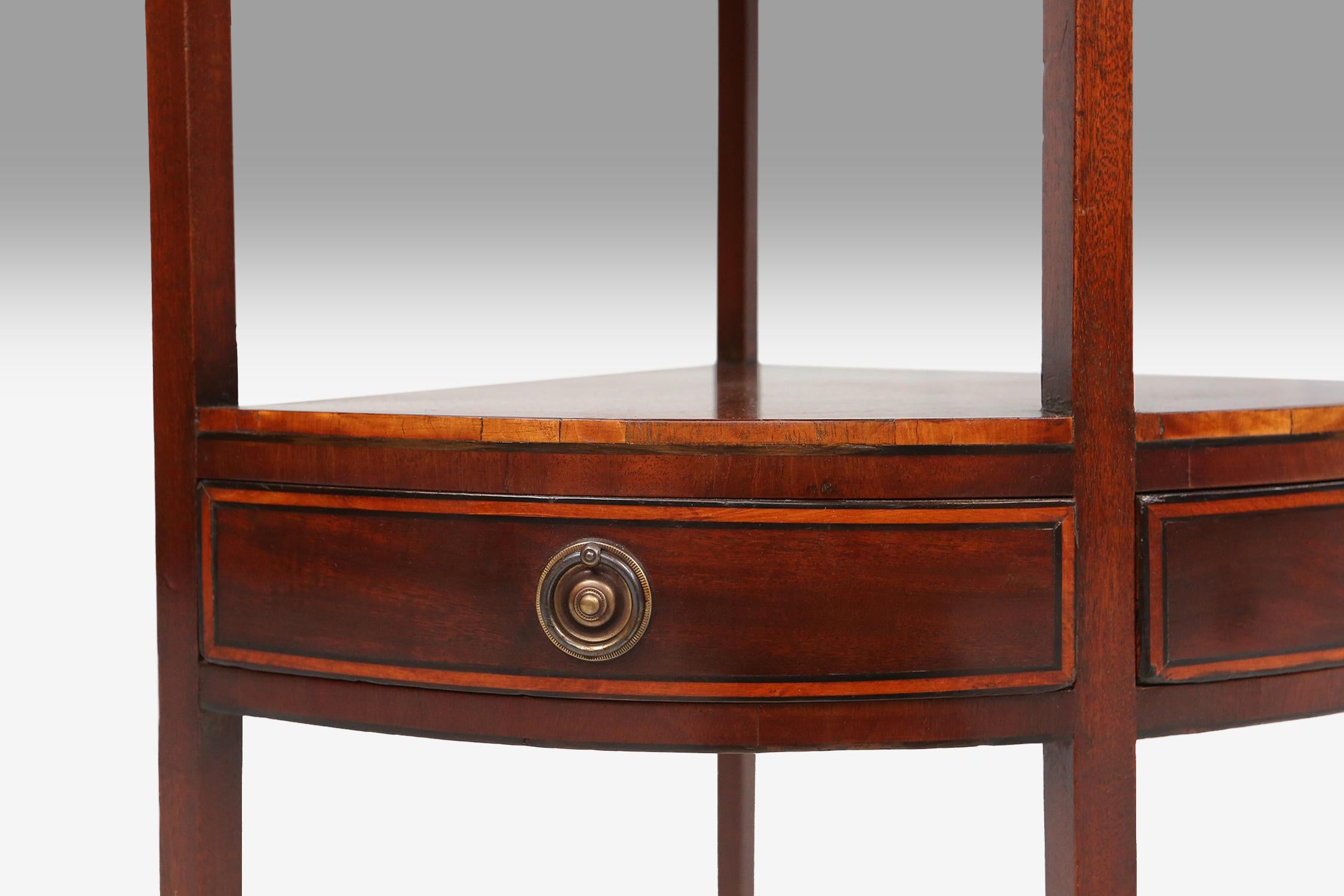 Elegant antique corner cabinet with wood inlay and 2 drawers, France ca. 1850 For Sale 2