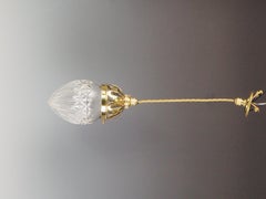 Elegante offene Pendelleuchte aus geschliffenem antiken Glas