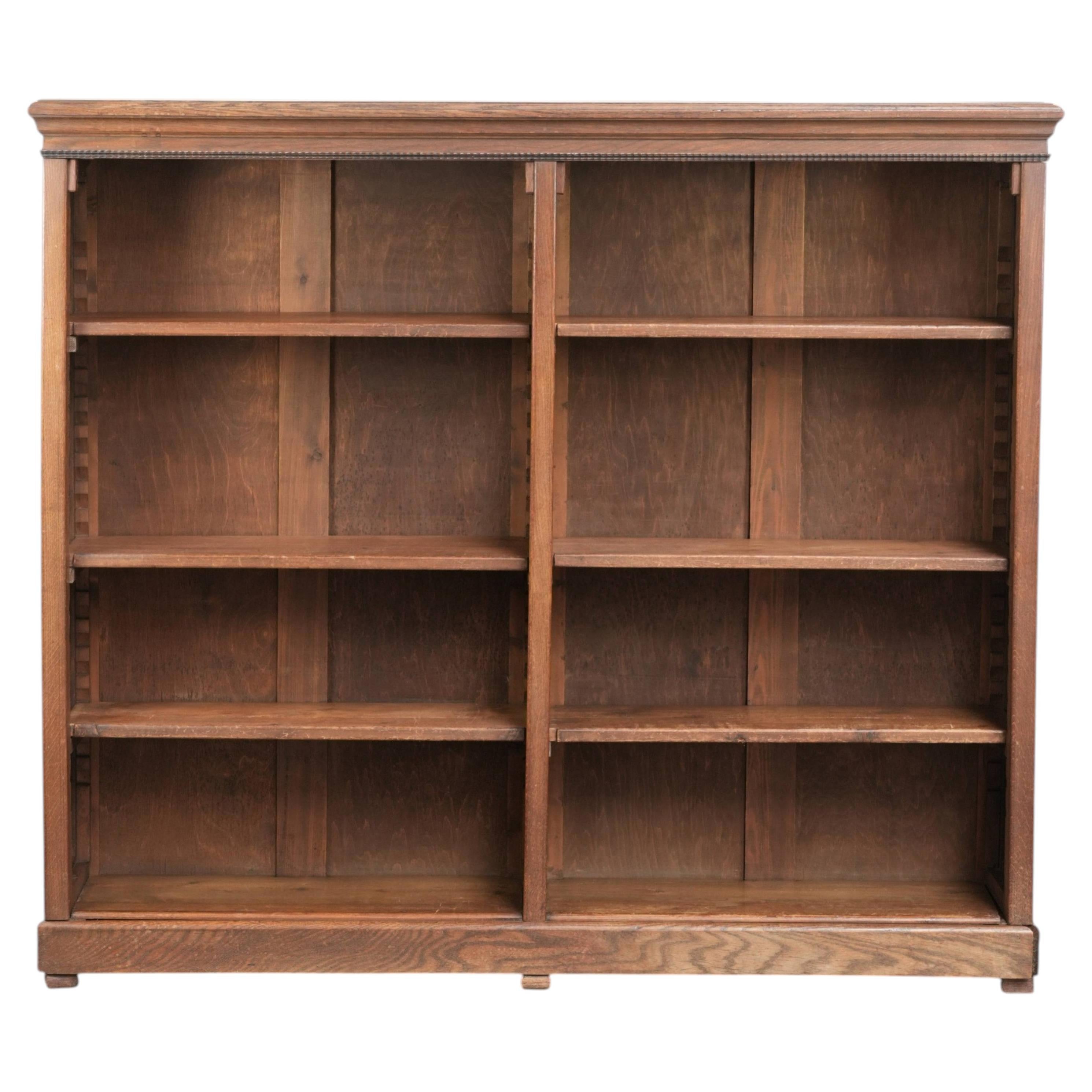Elegant antique Dutch oak bookcase from the early 20th century