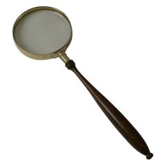 Elegante lente d'ingrandimento inglese antica del 1900 circa