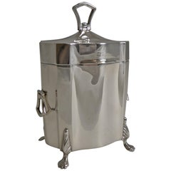 Elegant Antique English Sterling Silver Tea Caddy, 1906