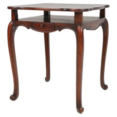 Elegant antique French card table in wood with 2 drawers, ca. 1900