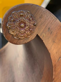 Elegant Antique French Carved Wood Recamier Bench with Bronze Mounts