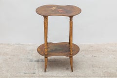 Elegant Antique French Louis XV Style, Vernis Martin, Kidney-Shaped Side Table