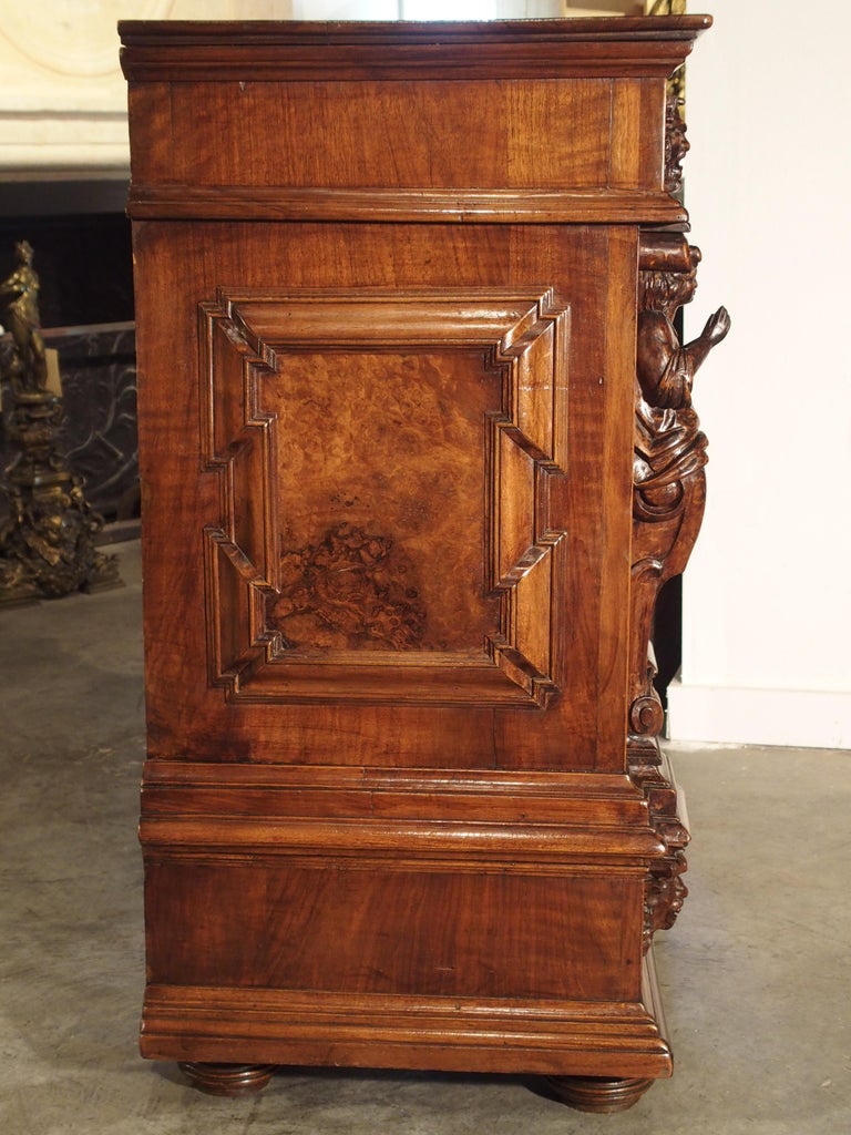 Elegant Antique French Parquetry Buffet in the Renaissance Style, Late 1800s at 1stDibs