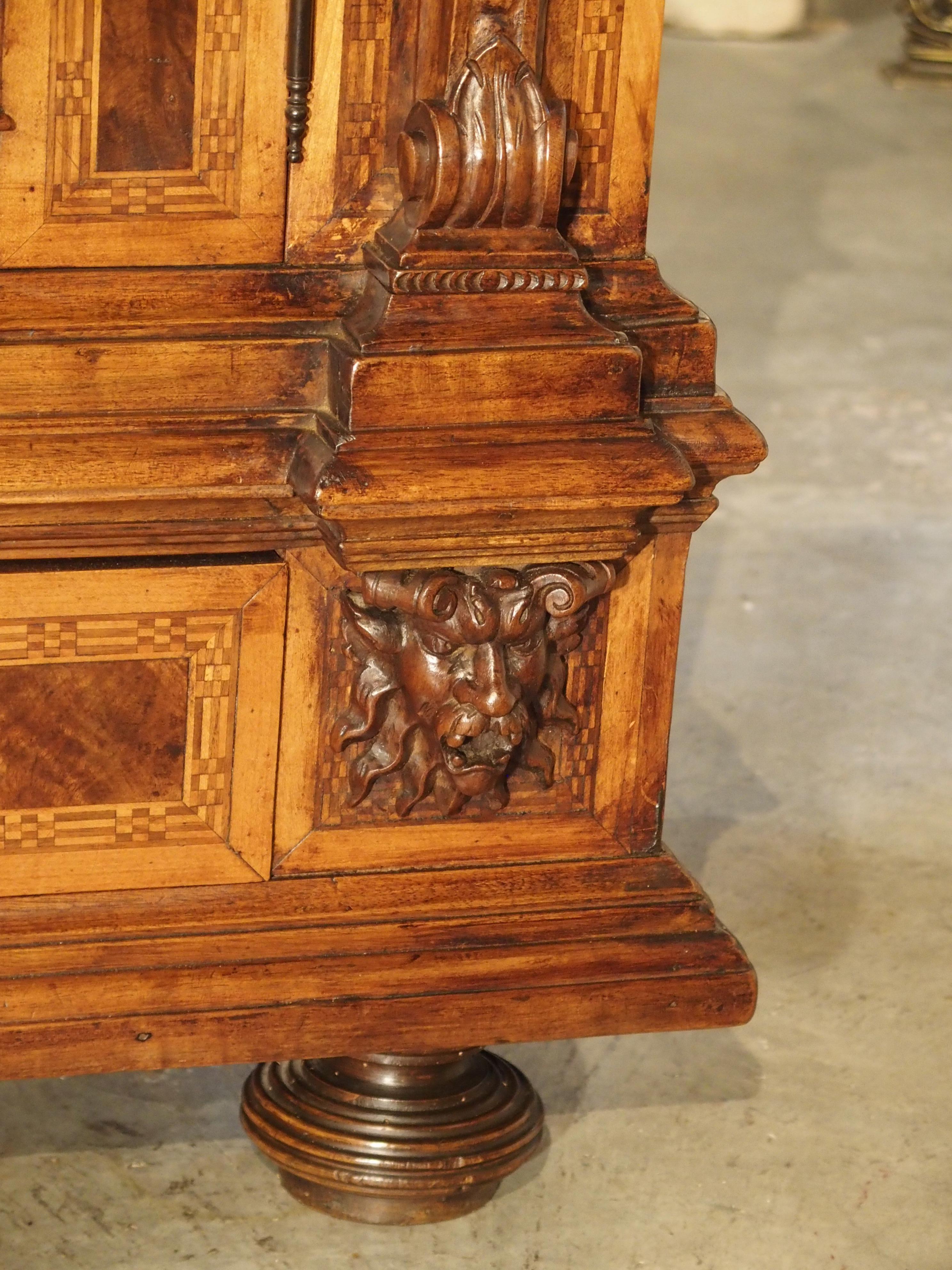 Elegant Antique French Parquetry Buffet in the Renaissance Style, Late 1800s 8